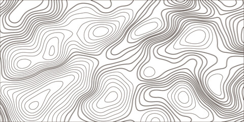 Abstract white contour wave lines topographic background, lines map seamless pattern, modern wallpaper texture and realistic design used for banner and posters, mountain relief geographic pattern. © JANNATULFERDOUS