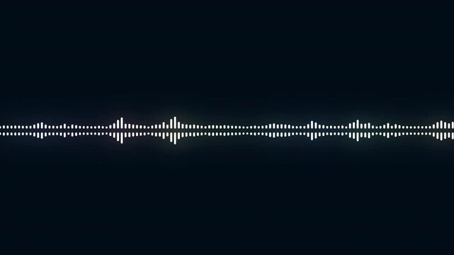 abstract music sound wave or audio wavefrom isolated on black background.Line digital minimalist voice and symbol technology.