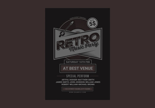 Retro Music Party Flyer