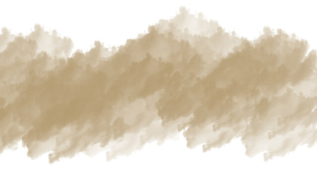 Dense smoke cloud with golden hue on transparent background high-quality professional detailed