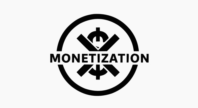 Demonetization Icon with Crossed Out Dollar Sign