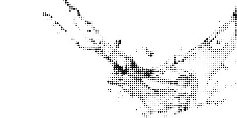 Fototapeta premium Abstract pattern of varying sized black dots on a grid, creating a textured, pixelated effect with a sense of depth and complexity.