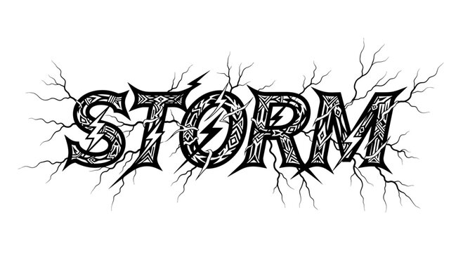 Storm Weather Typography Design Concept.
