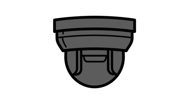 Gray Dome Security Camera Icon Illustration on White Background