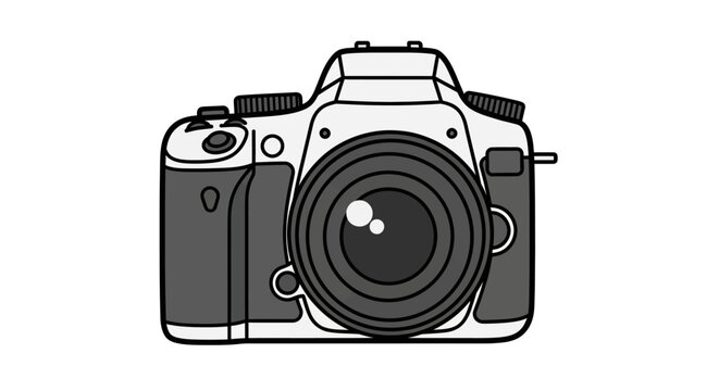 Minimalist Professional DSLR Camera Illustration
