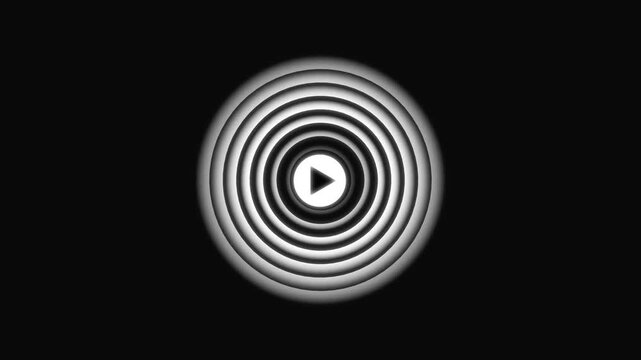 Play icon, video play icon for website and mobile design animation on black background. Play Button. Live Streaming video player. play icon, video  