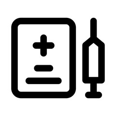 Obraz premium Vaccination record icon. Vaccination record modern line icon with clean style premium quality design representing medical document immunization health record and healthcare management concept