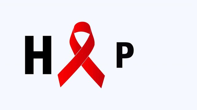 Word hope with red ribbon for aids awareness suitable for health campaigns, social media posts, and fundraising events.