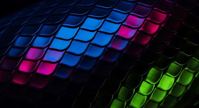 Colorful keyboard keys in dark background.