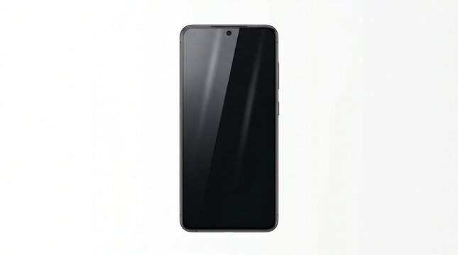 Sleek black smartphone display a modern mobile device with minimalist design