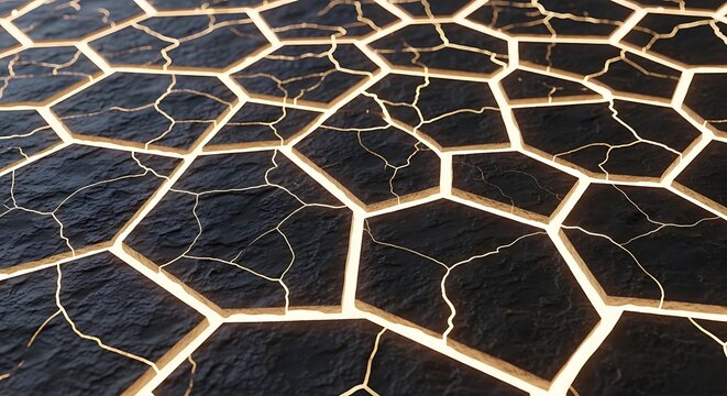 Cracked earth dry land pattern.