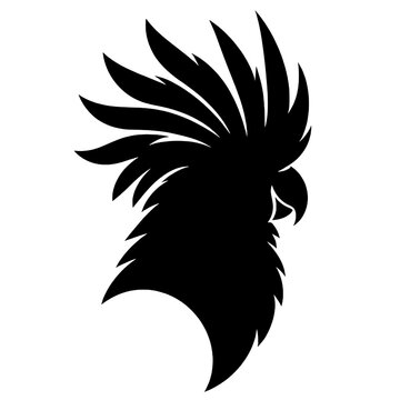 Parakeet head silhouette