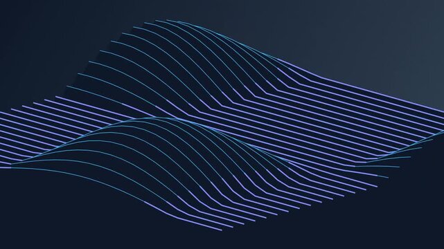 Abstract digital wave forms in cool blue tones suggesting data flow or sound visualization