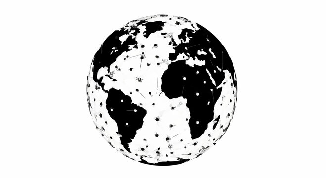 Global network of connections visualized on a digital earth