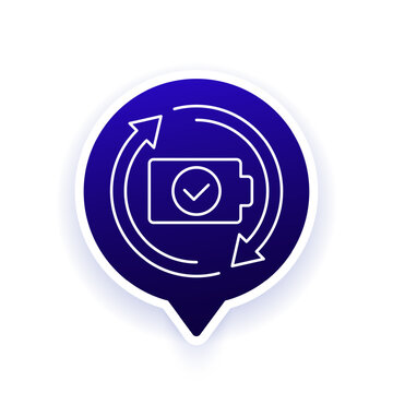 battery swap icon, replace a battery line design