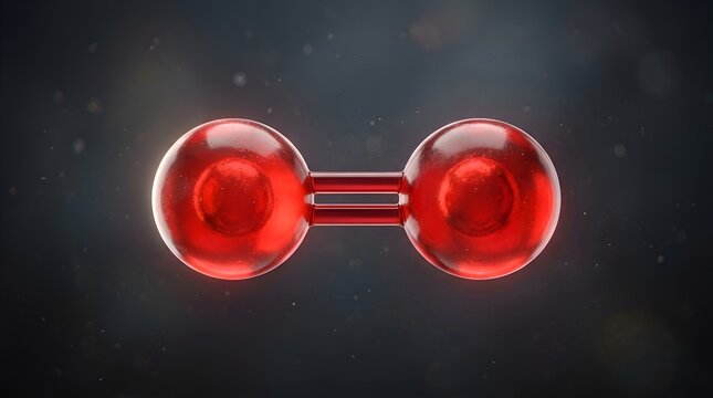 3D Rendering of an Oxygen Molecule O2 with Double Bond