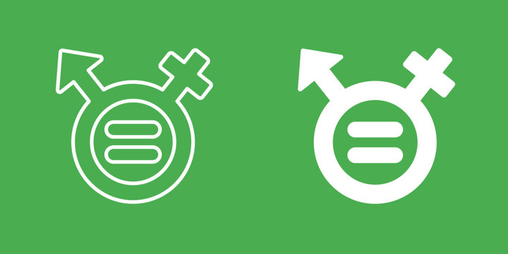 gender equity vector icon, linear and solid design