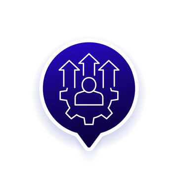 improve skills icon, line vector design