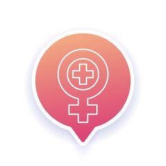 Obraz premium woman health icon, line design