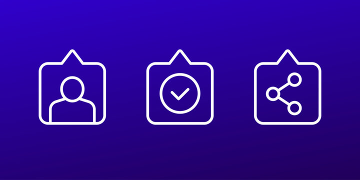 tag profile line icons for apps and web