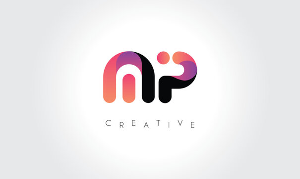 MP Modern Gradient Abstract Logo &ndash; Creative Rounded Lettermark Branding Design