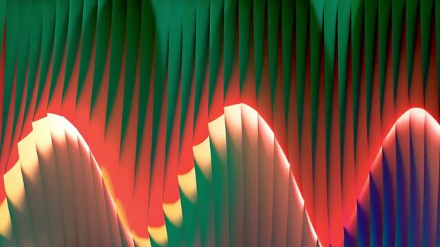 Abstract rainbow background featuring vibrant multicolor wave lines and smooth gradient transitions. This colorful digital design showcases glowing spectrum light streaks on a modern backdrop, creatin