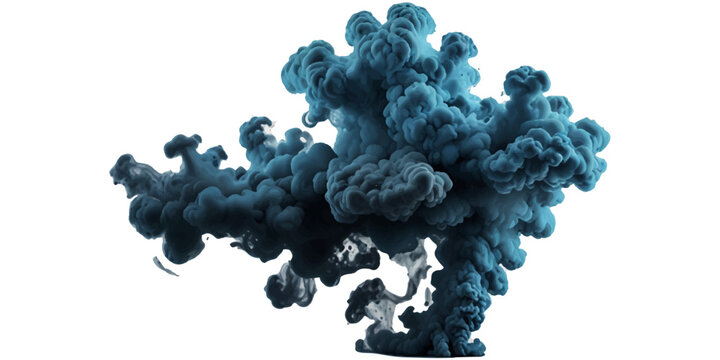 High Quality Blue Smoke Explosion Border Isolated On Transparent Background With Soft Flowing Cloud Texture Perfect For Creative Design And Visual Effects Use