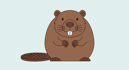 Cute brown bear cub character as a funny teddy toy vector illustration with a smile and wild mammal fur isolated for a fun mascot icon © Umi