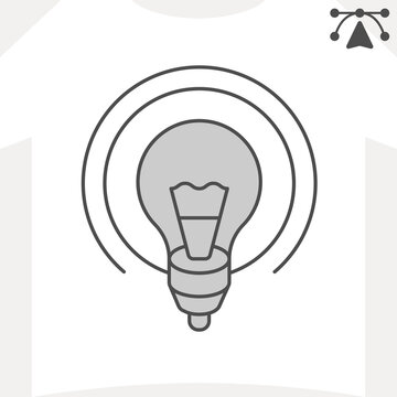 Light bulb isometric icon, bright ideas concept. Vector graphics. Symbol of innovation, lightbulb sign and editable stroke, outline style icon for mobile or web design.