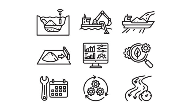 Icons for environmental monitoring resource management industrial processes