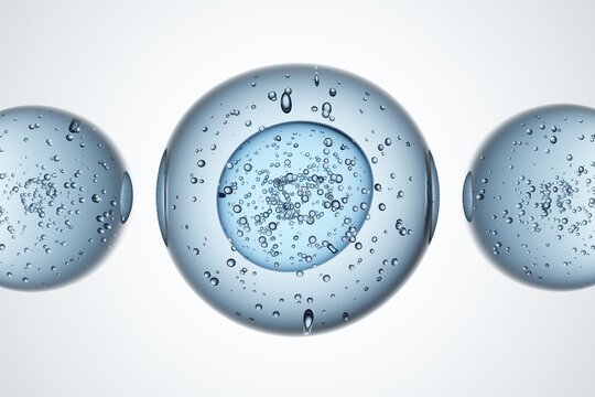 3D rendered cells or molecules isolated on white background