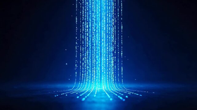 Blue digital data stream
