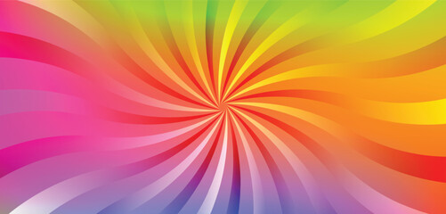 Obraz premium Rainbow swirl abstract background vector illustration