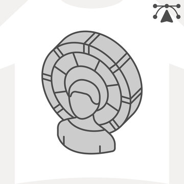 Time traveler isometric icon, time machine, time warp concept. Vector graphics. Time travel sign and editable stroke, outline style icon for mobile or web design.