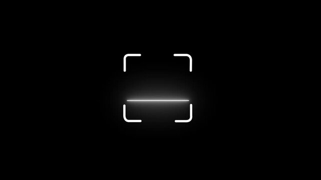 scanner icon animation isolated scanner neon shine icon animation .fingerprint biometric scanning animation. Biometric scanning animation showing 4k Animation video on Black Background