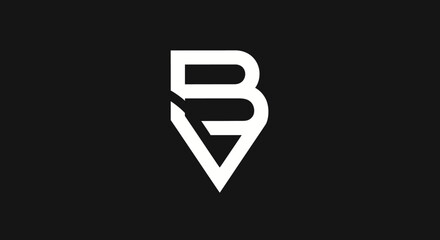 Modern minimalist letter B and V logo icon © Nur