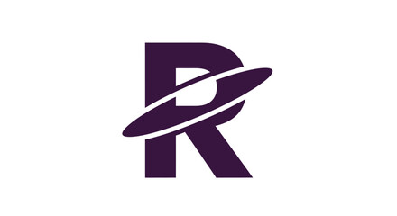 Modern purple letter R logo with orbital ring design © Nur