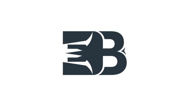 Modern minimalist EB letters monogram logo icon on white