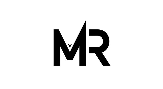 Modern MR monogram logo with minimalist corporate design