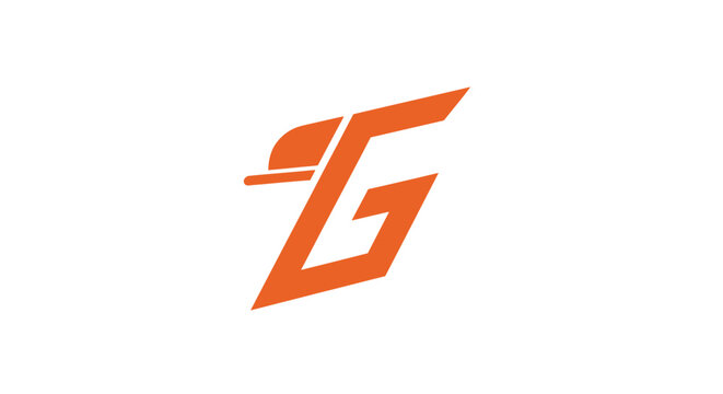 Modern orange letter G logo icon with motion lines