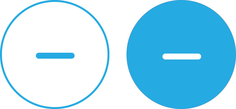 Check mark icon set. Plus and minus symbols. Add and remove sign. Business and interface task desig. 