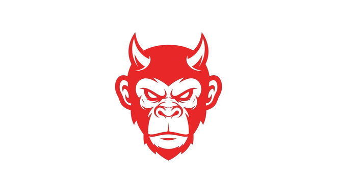 Red devil monkey mascot logo design for esports and gaming