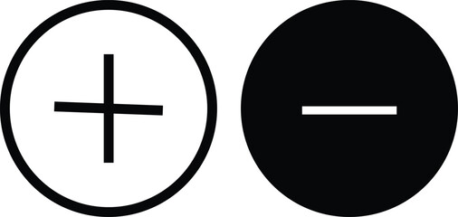 Obraz premium Check mark icon set. Plus and minus symbols. Add and remove sign. Business and interface task desig. 