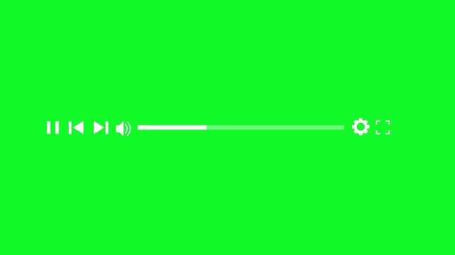 Media player template scroll bar button with audio reactor, Music time line or video track player, Time line bar moving as song media 4k Animation video on Black Background