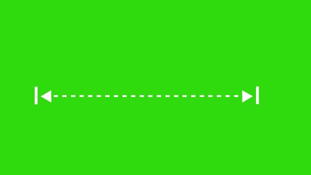White vertical line measuring height animation, alpha channel 4k Animation video on Black Background