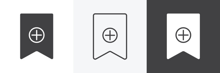 Fototapeta premium Bookmark add icon set for web