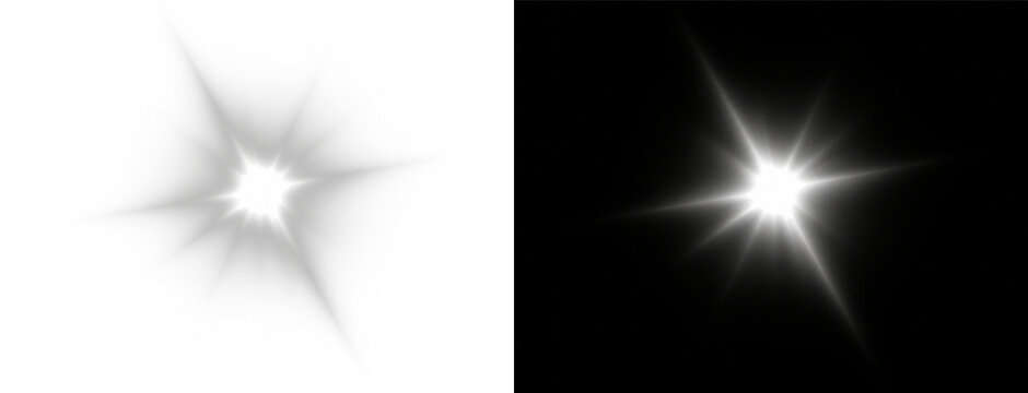 Starburst white light soft sharp rays flare png overlay transparent, on transparent background
