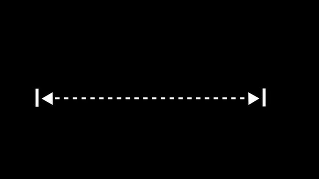 White vertical line measuring height animation, alpha channel 4k Animation video on Black Background