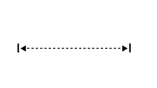 White vertical line measuring height animation, alpha channel 4k Animation video on white Background