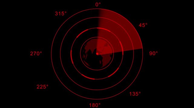 Radar .Radar Display airplane, travel HUD screen navigation aid with realistic ping detailing Military ship or aircraft radar showing scan results, multiple 4k Animation video on Black Background